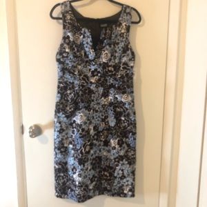 Adrianna Papell brown flower sleeveless dress 12